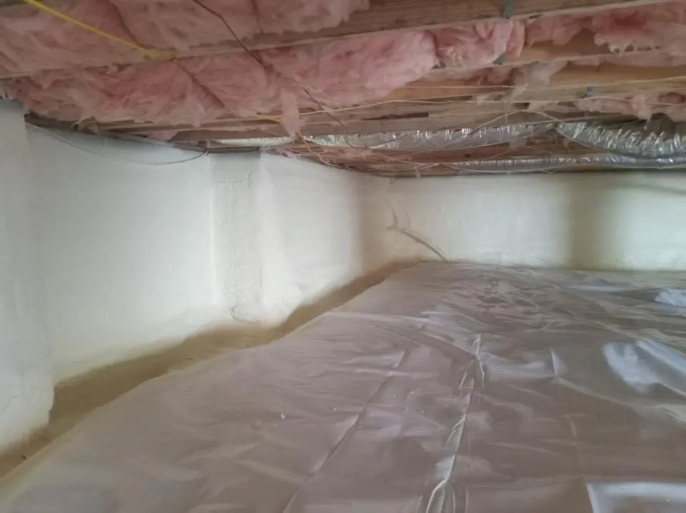 Crawl space encapsulation with closed-cell spray foam for Flat Roof Repair in Upper Leacock